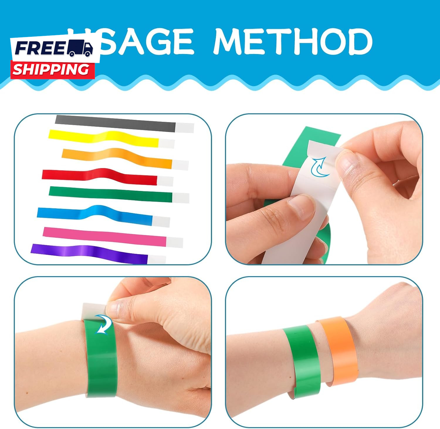 800 Pcs Paper Wristbands for Events Mixed Colored Waterproof Wrist Bands