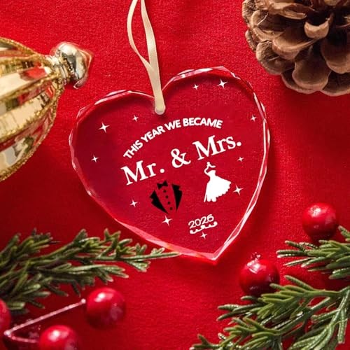 2026 – Gifts for Husbands and Wives of Couples, Brides, Heart-shaped White-1