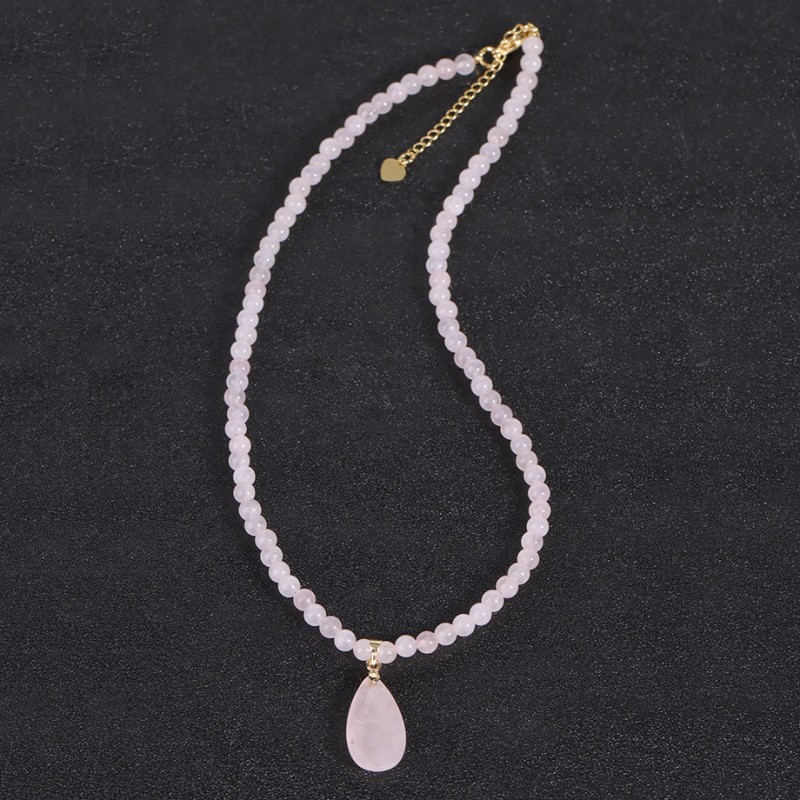 Multi-Style Beaded Choker Necklace Teardrop Pendant Healing Stone Jewelry Gift