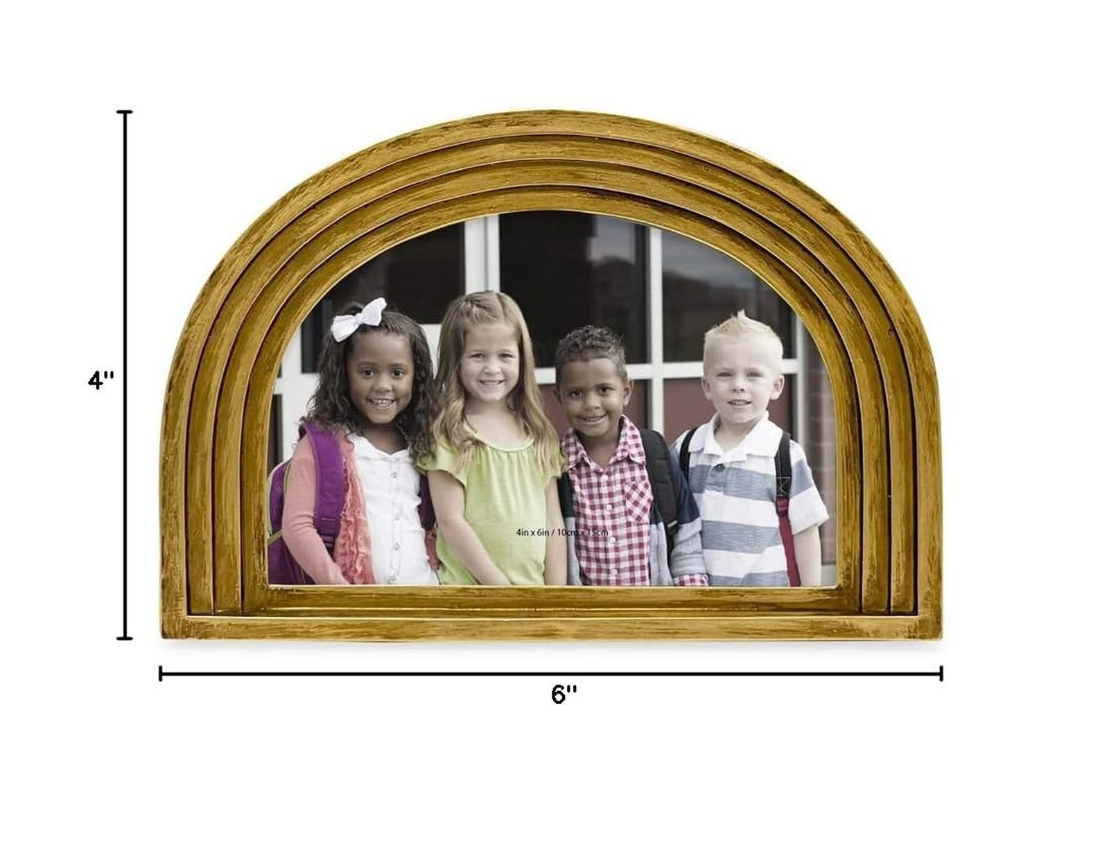 Isaac Jacobs 4×6 Horizontal Gold Arc Resin Picture Frame with Gradient Design…
