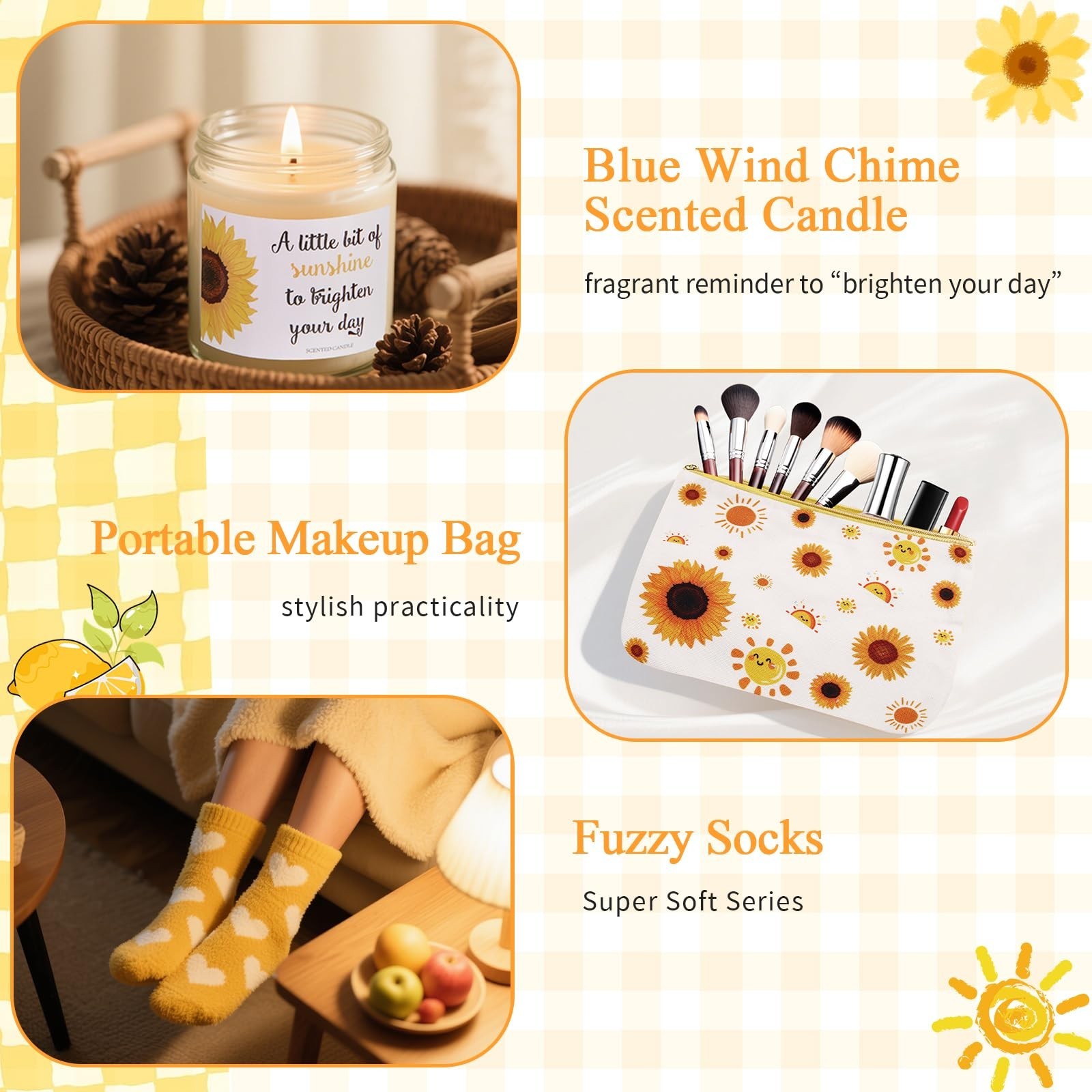 10Pcs Sunshine Gift for Women – Unique Care Package with Sunflower Gifts, Fri…