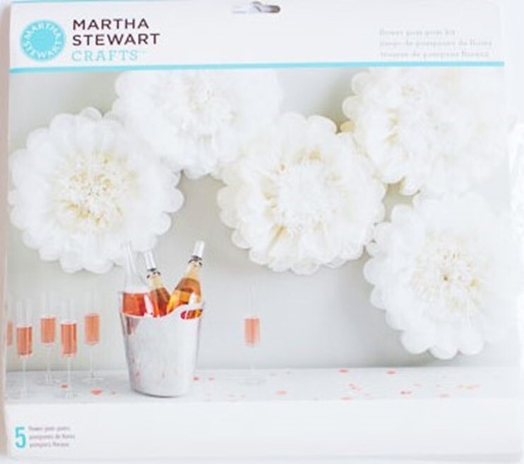 Martha Stewart Crafts Kit 5 HUGE White POM POMS Wedding Shower Party Decor NWOT