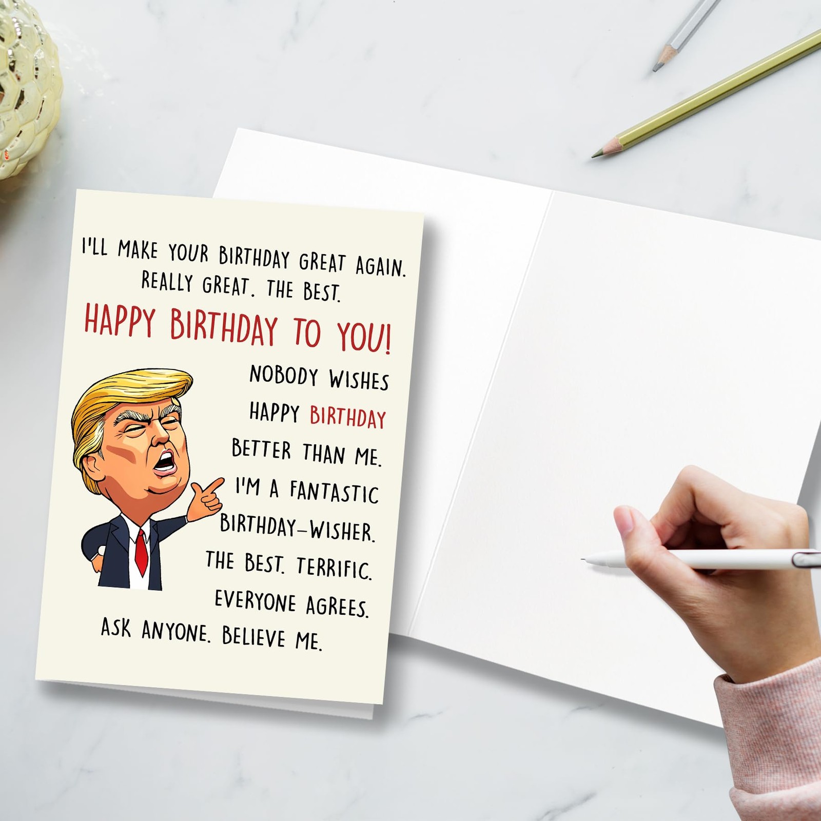 PTRUKD, Funny Birthday Card, Trump Cards 5 x 7 inches, TRUMP-KM210