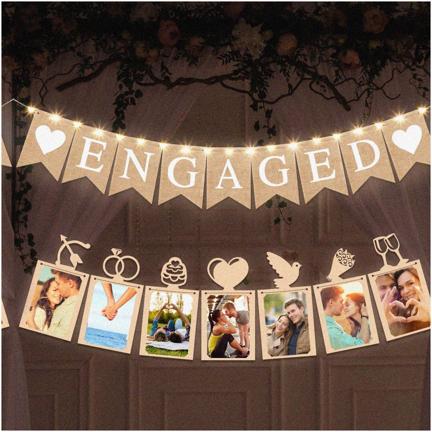 Wedding Engagement Banner and Photo Decor Set