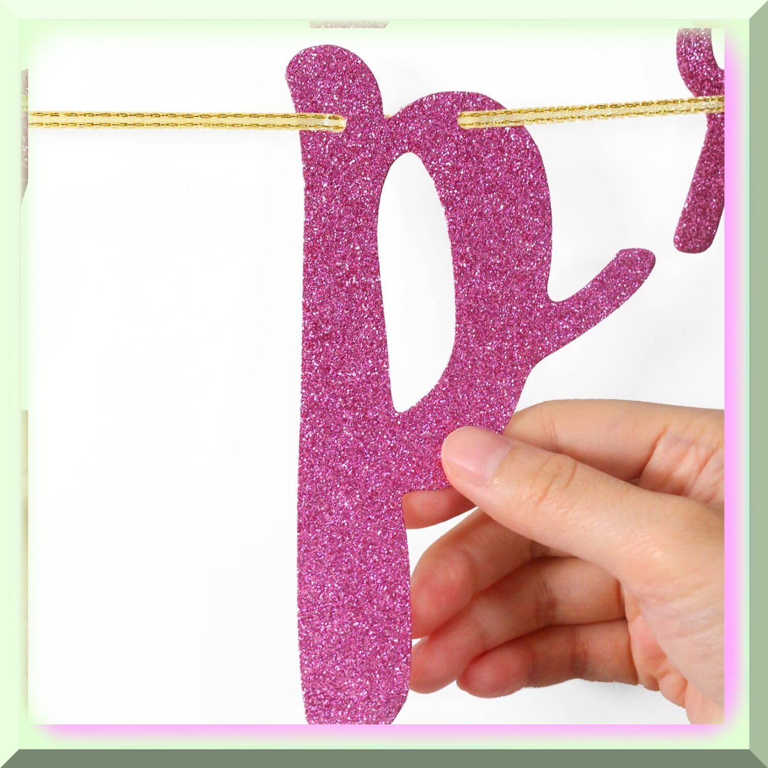 Pink Glitter Celebration Banner