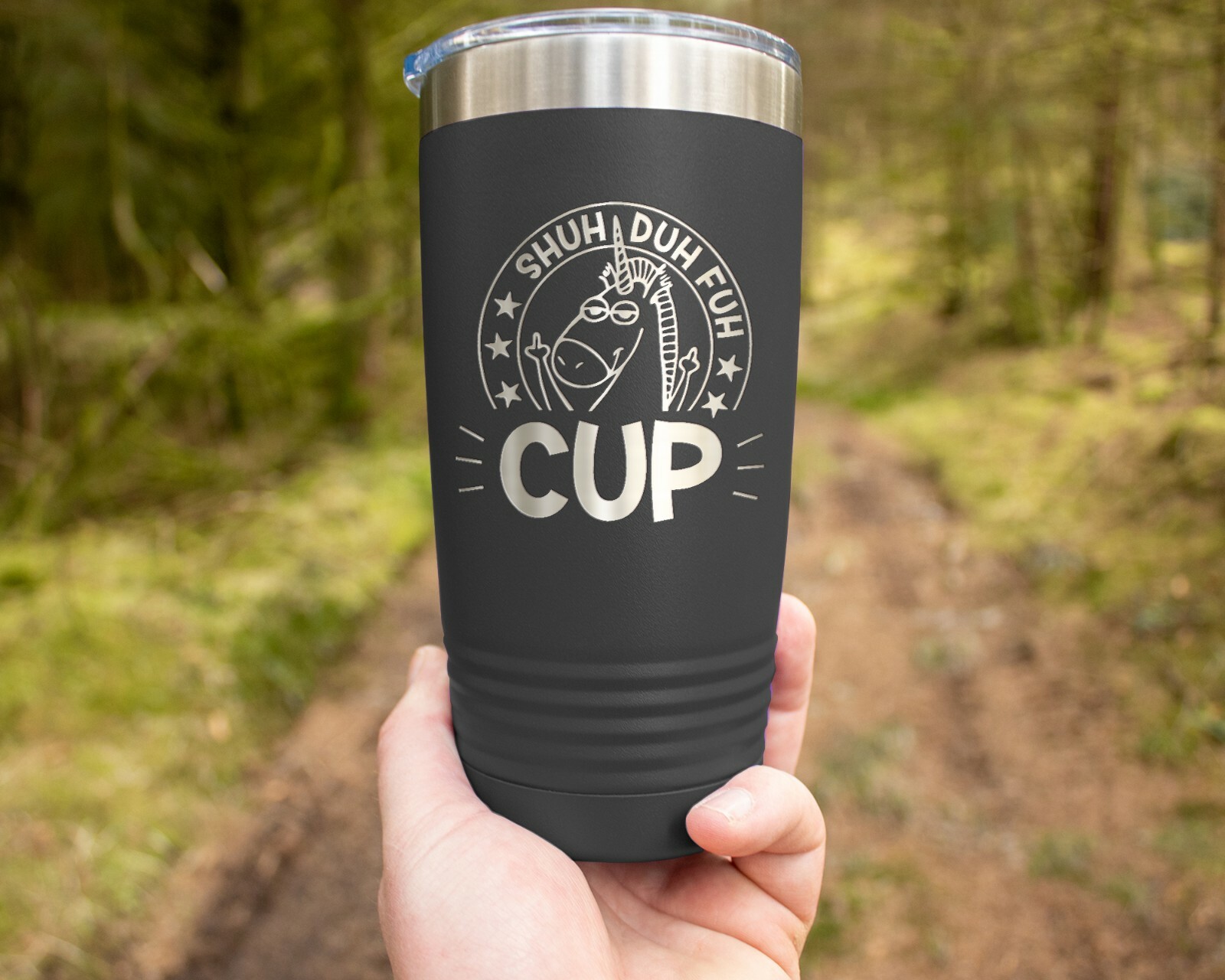 Coffee Tumbler SHUH DUH FUH CUP Funny 20oz Stainless Steel Travel Tumbler -Black