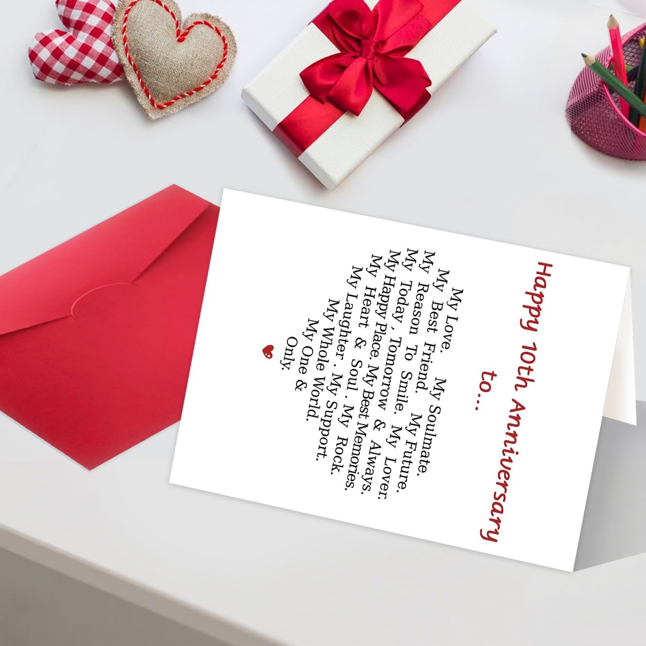 MQMRYeto Funny 10th Anniversary Card For Men Women, 8.0*5.3 inches, white-78