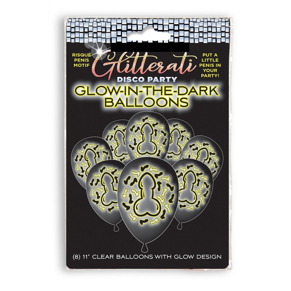 Glitterati Penis Glow 11″ Balloons 8 Pack Bachelorette Party Favors