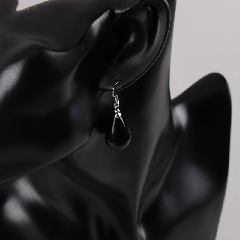 Teardrop Gemstone Dangle Earrings – Healing Crystal Water Drop Hook for Women