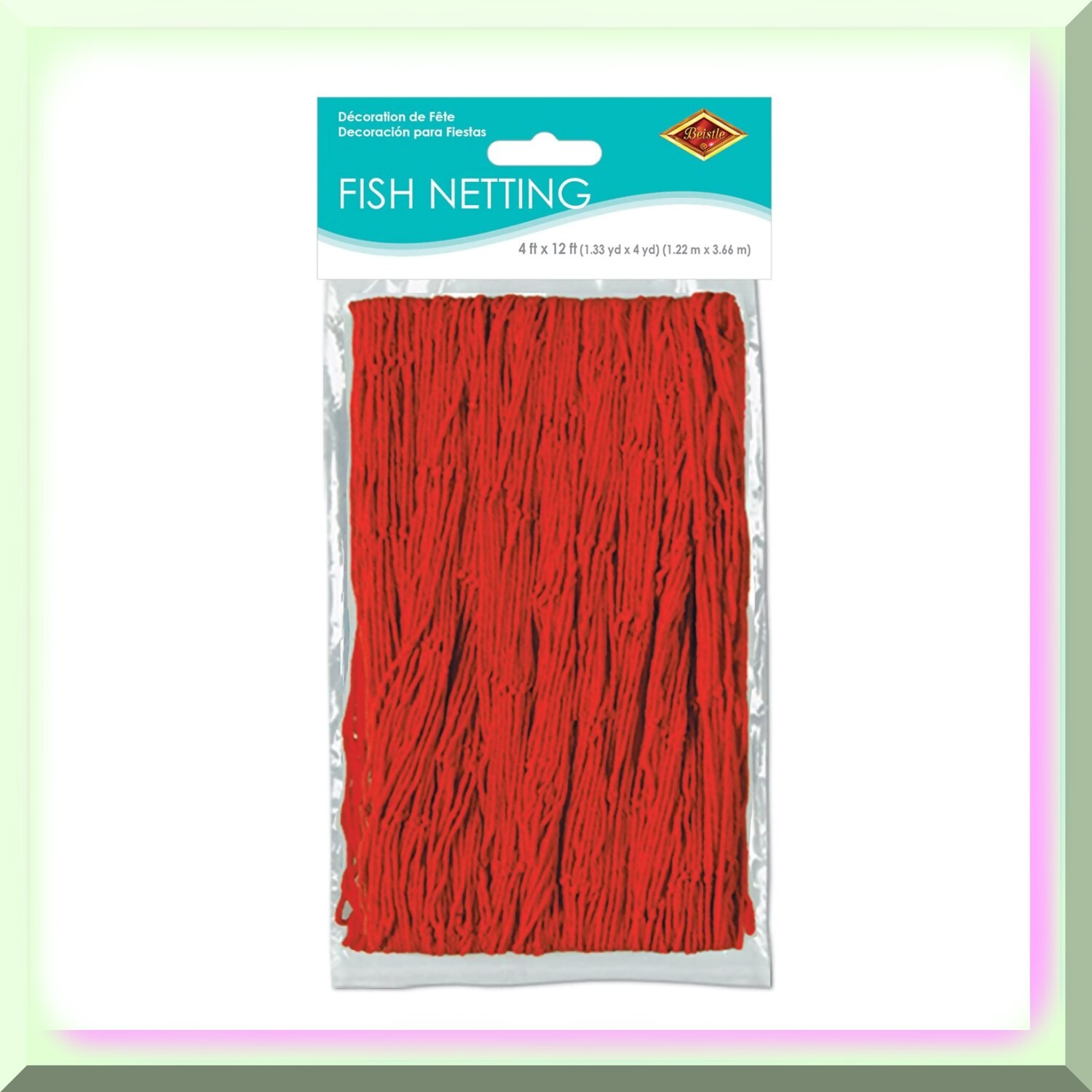 Red Cotton Fish Netting 4×12 Feet for Nautical Decor