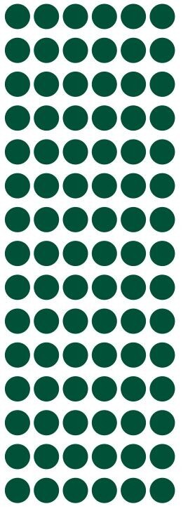 1/2″ Dark Green Dots Round Vinyl Color Code Inventory Stickers Half Inch Dot