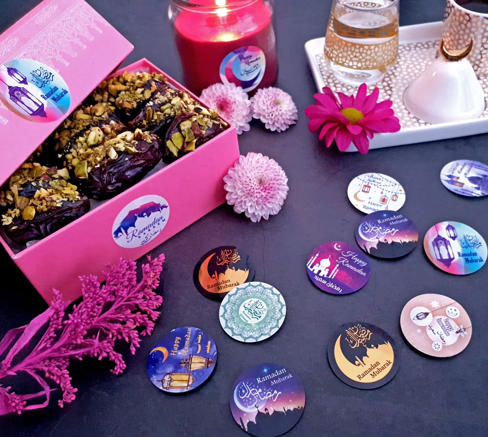 35 Eid Mubarak Stickers Decorations Cards DIY Cupcakes Picks Mixed Designs