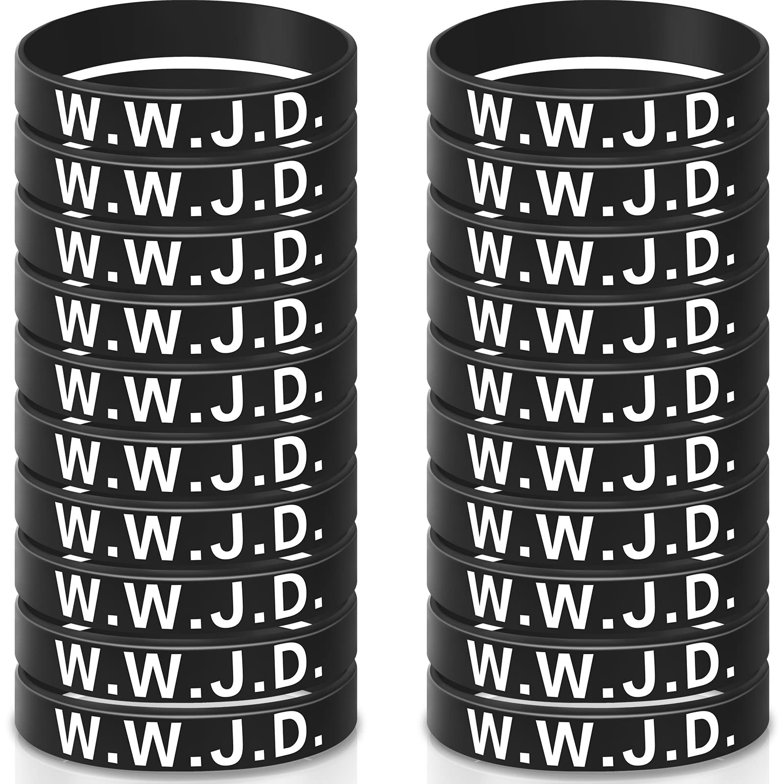 20 Pcs WWJD Rubber Bracelets What Would Jesus Do Silicone Wristbands for Men …