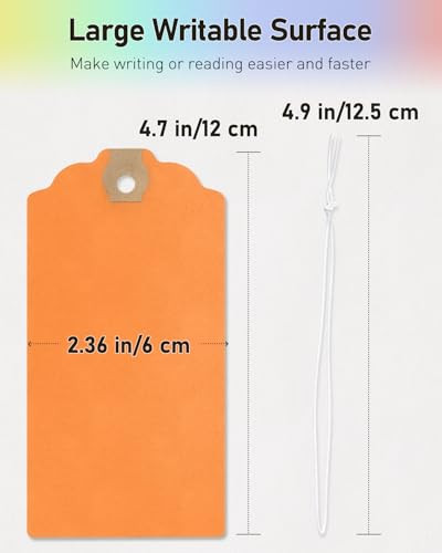 72 Pcs Blank Shipping Tags with Elastic String Attached Cardstock Paper Hang