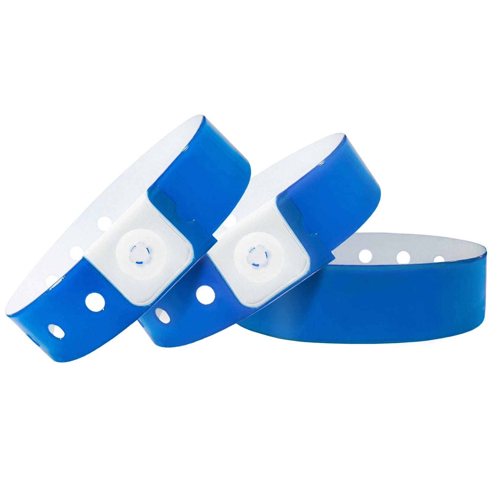Blue Plastic Vinyl Party Wristbands Lightweight Waterproof Events Club 100 PCS