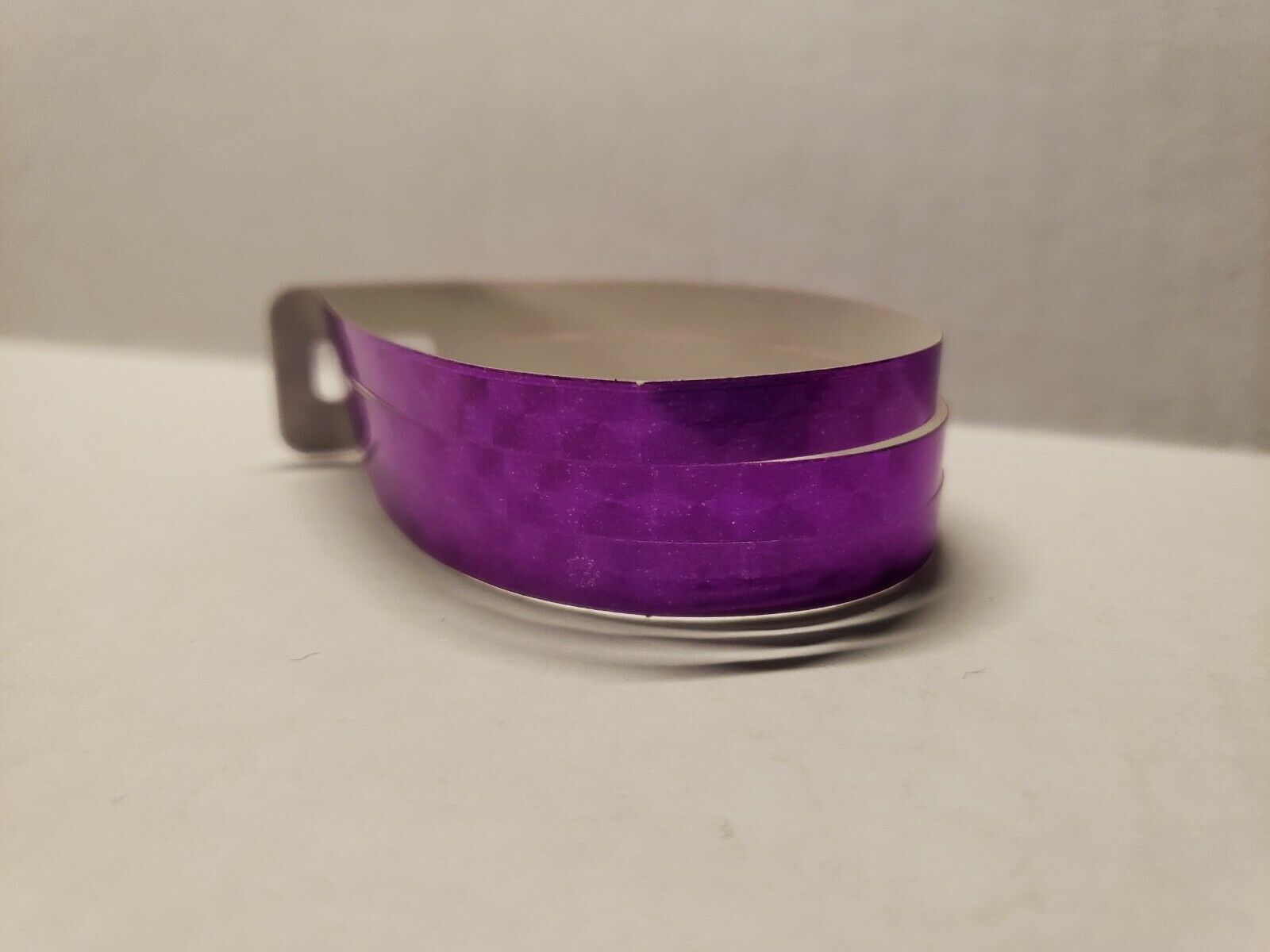 Wristband 3/4″ Holographic, Metalic Coate Solid Purple Printed Blue & Red
