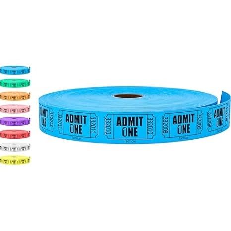 Tacticai 2000 Blue Raffle Tickets – Admit One Roll for Events & Fundraisers