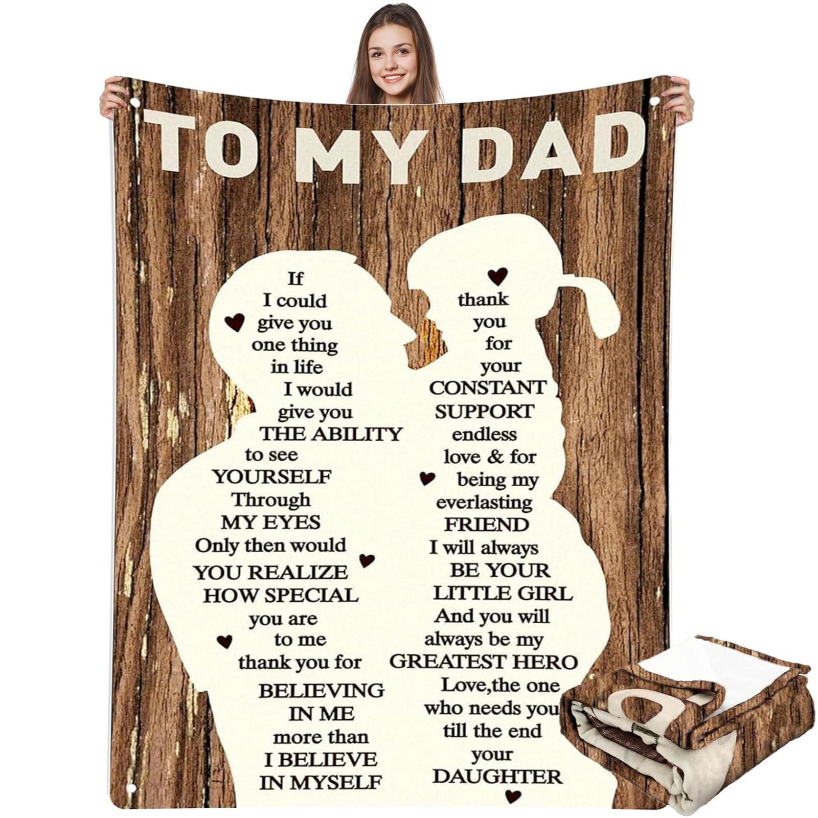 Fathers Day Dads Gift Ideas from Daughter – 60”x50” Blanket Dad Gifts, Supe…