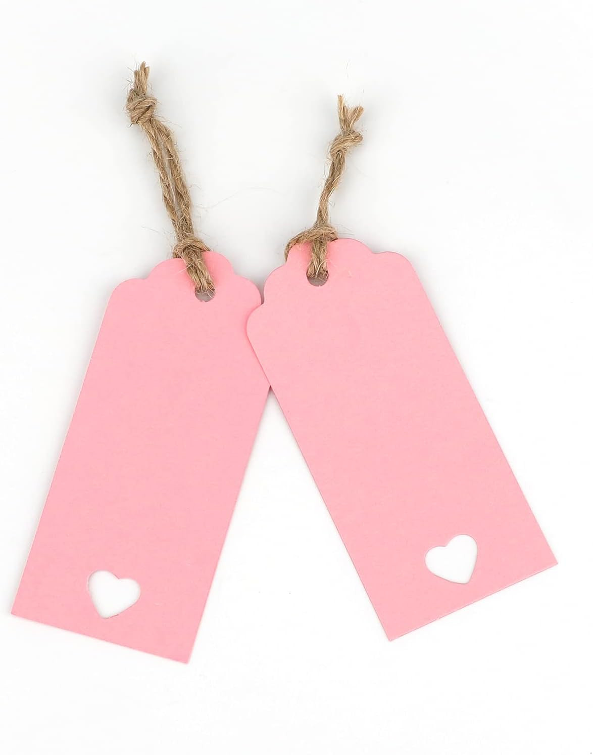100PCS Kraft Paper Gift Tags Hollow Heart Wedding Favor Tags with Twine for Moth