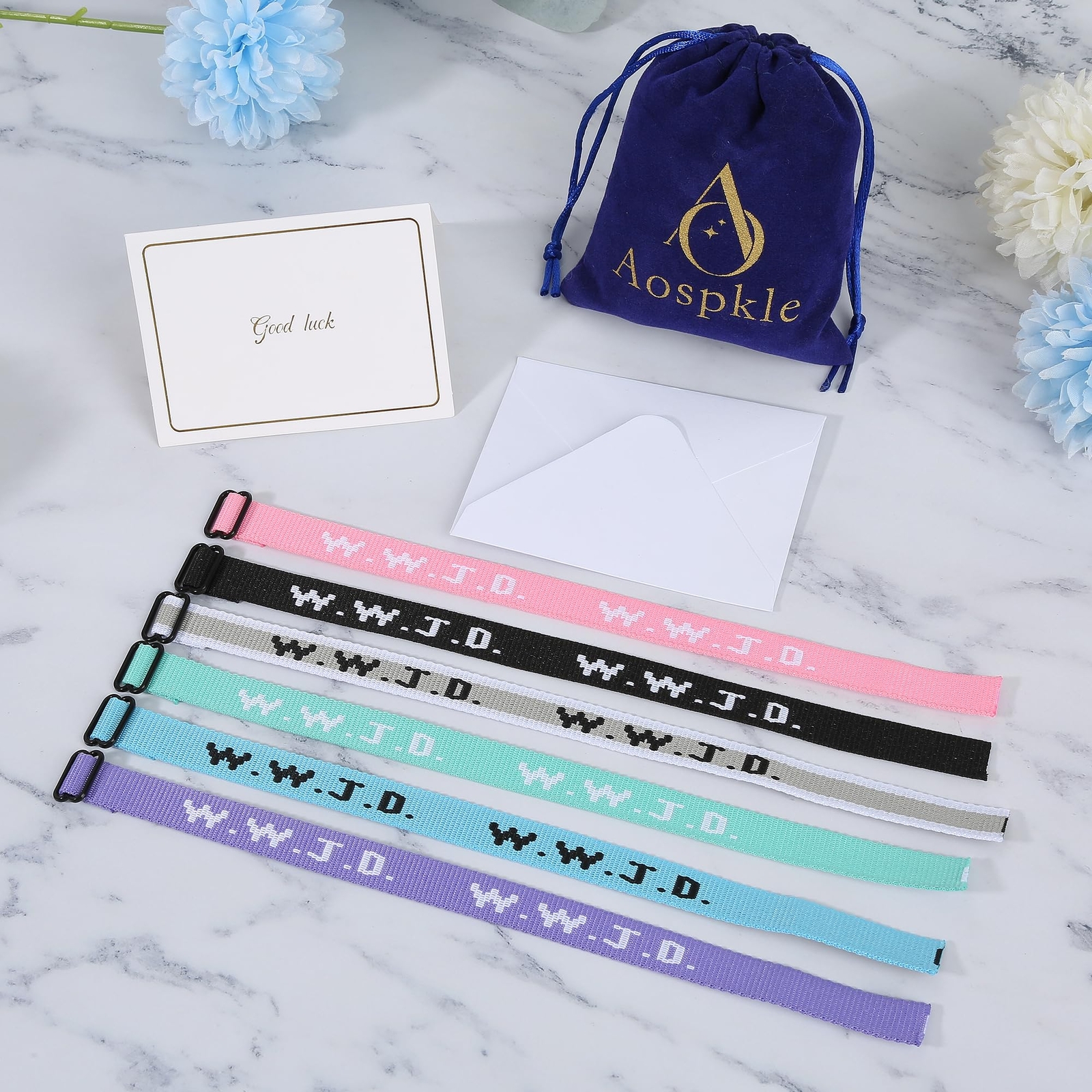 6 Pcs WWJD Rubber Bracelet Christian Gift Wristbands for Men Women