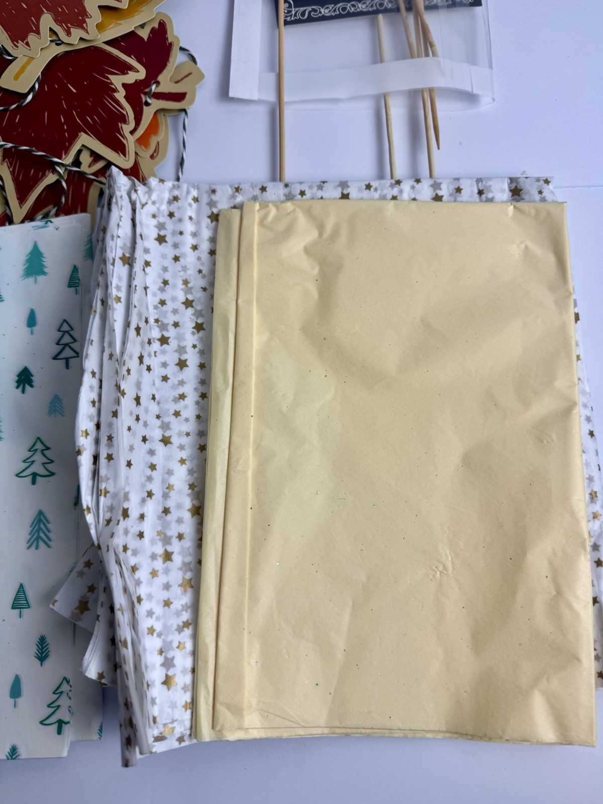 Holiday Tissue Paper Craft Supplies Labels Party Props Scrapbook Set