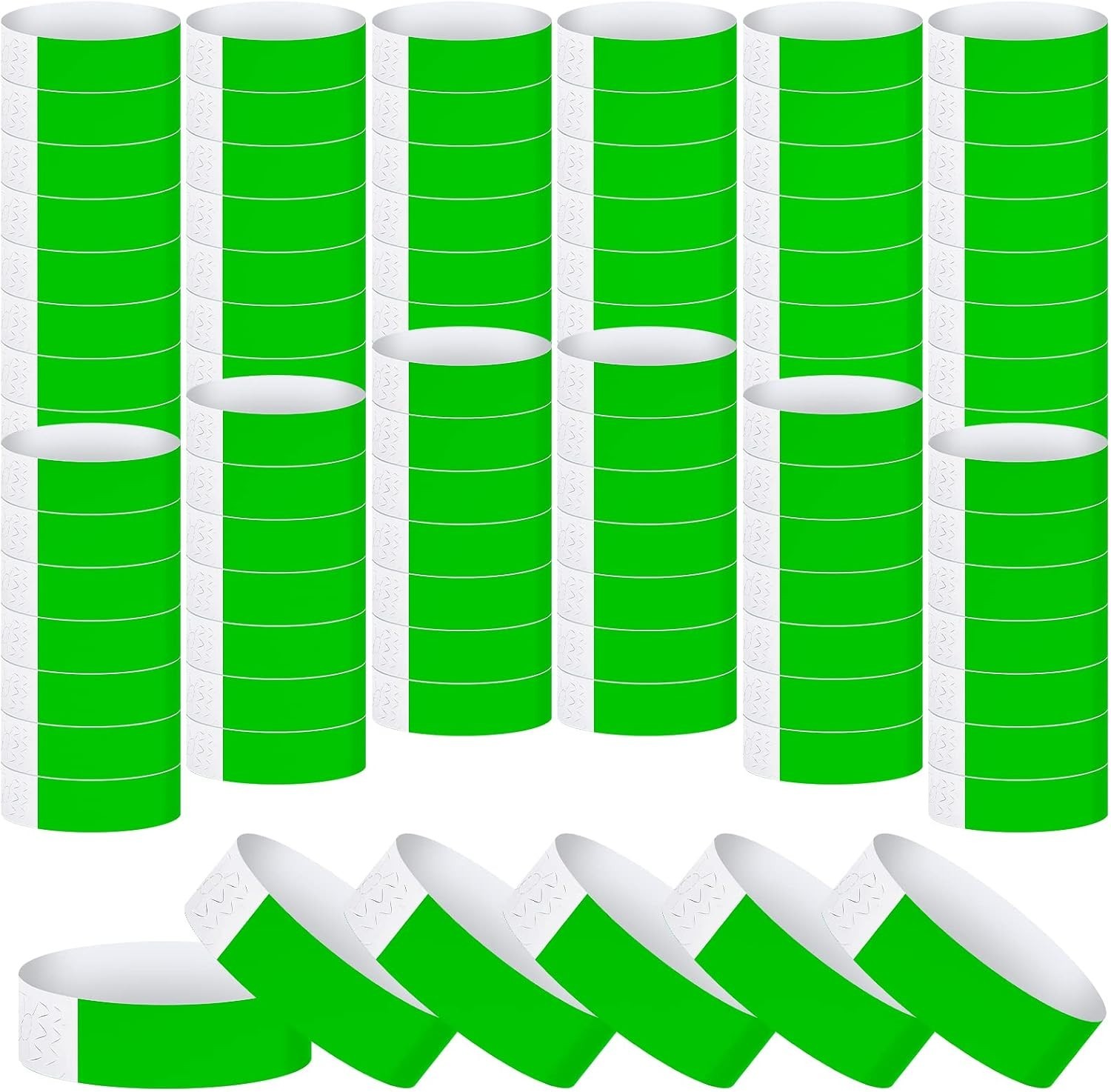 Vibrant 1200 Neon Green Adhesive Wristbands – Ideal for Concerts & Parties