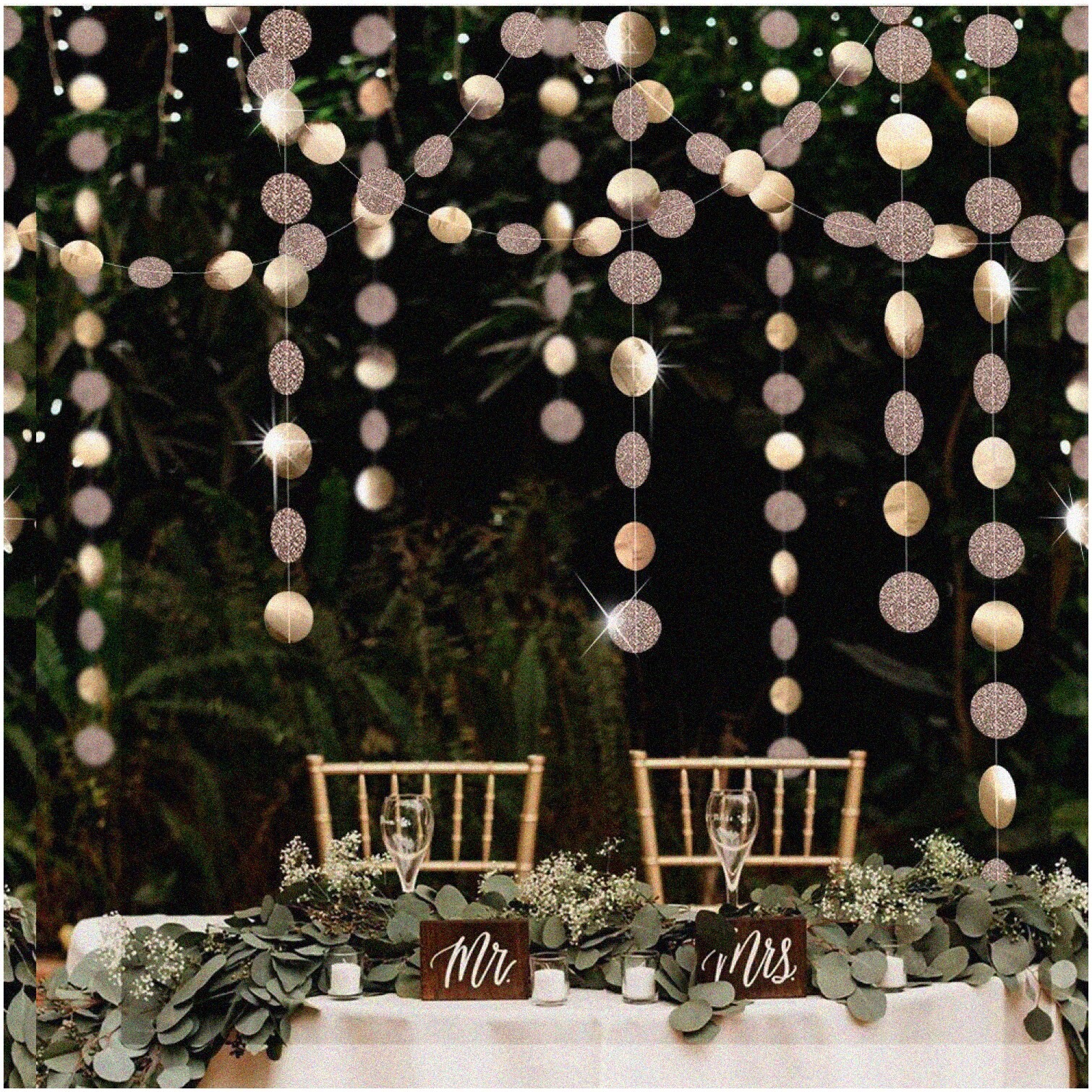 Gold Glitter Party Garland Kit 52ft