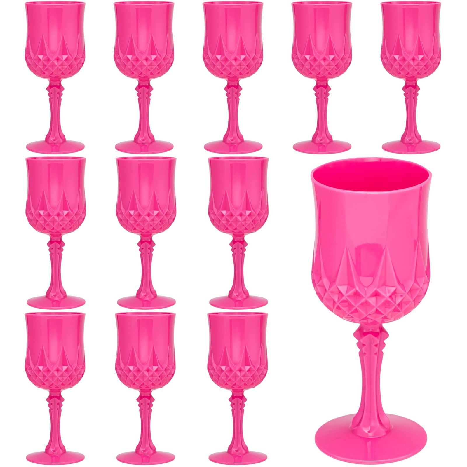Plastic Vintage Wine Glasses 7OZ Plastic Goblets Vintage Drinking Glasses 12P…