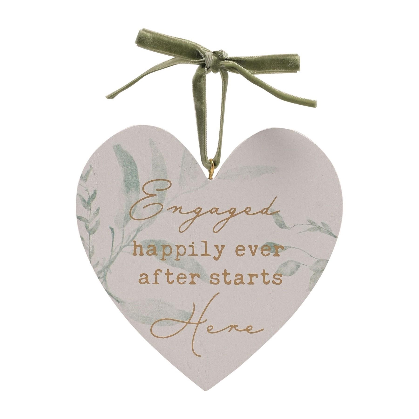 Engaged Wooden Heart Hanging Plaque