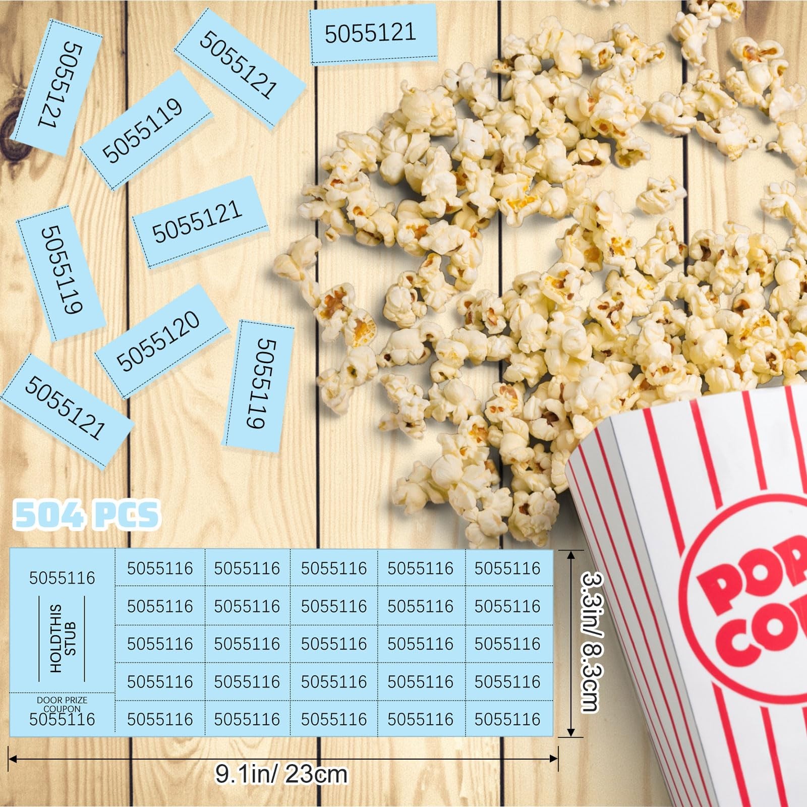Light Blue 25 Bid Raffle Ticket Different Number Chinese Auction 504 Sheets