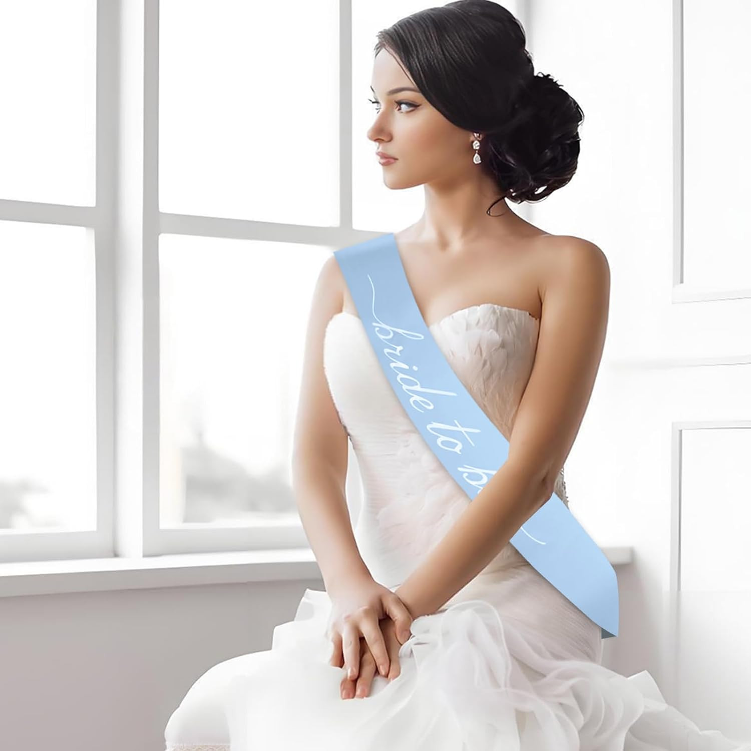 Blue Bride to Be Sash in Soft Satin, Bachelorette Party Wearable, Bridal Shower