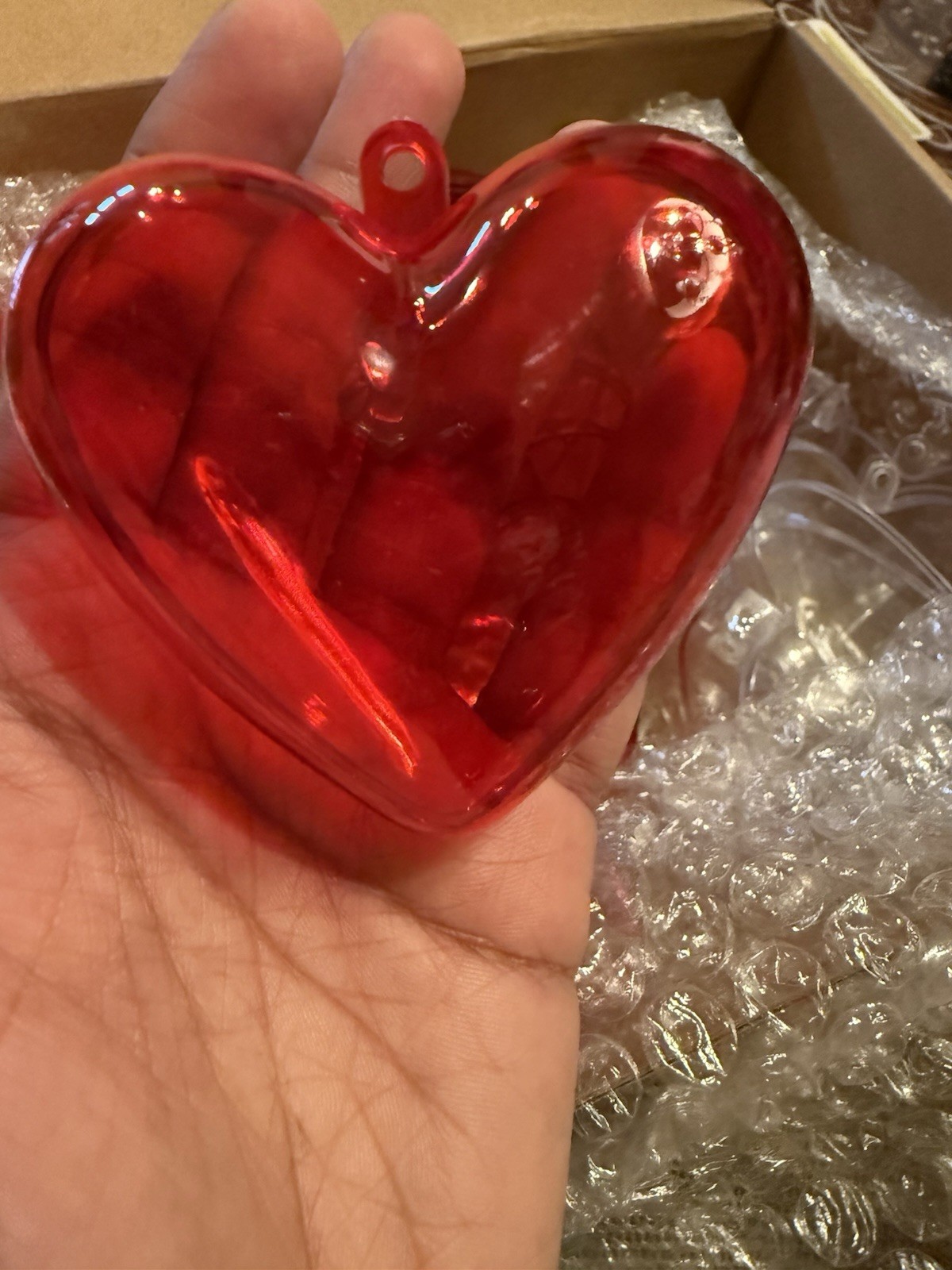 Heart shaped Plastic case boxes red, clear, pink.- favors, gifts, valentine love