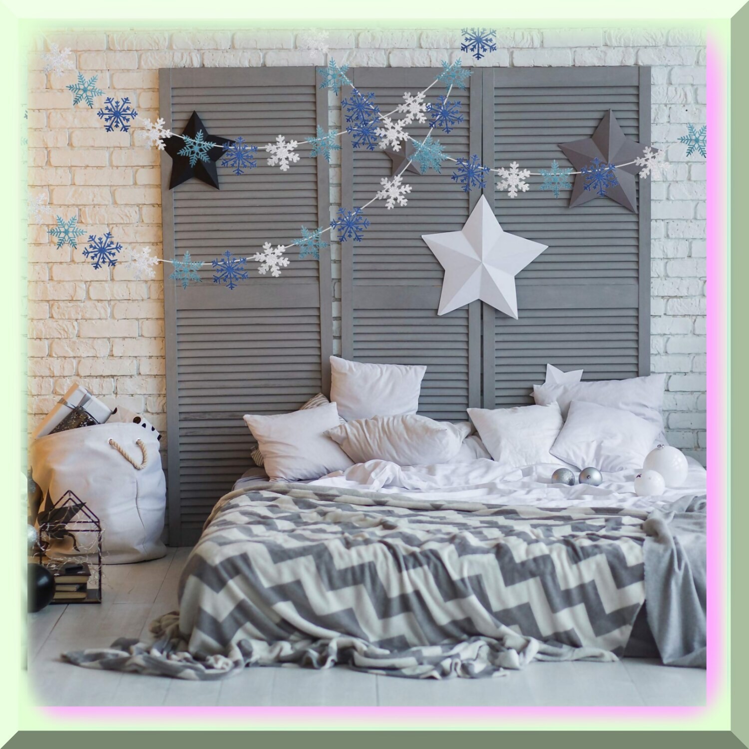 Snowflake String Garland for Winter Party Decorations
