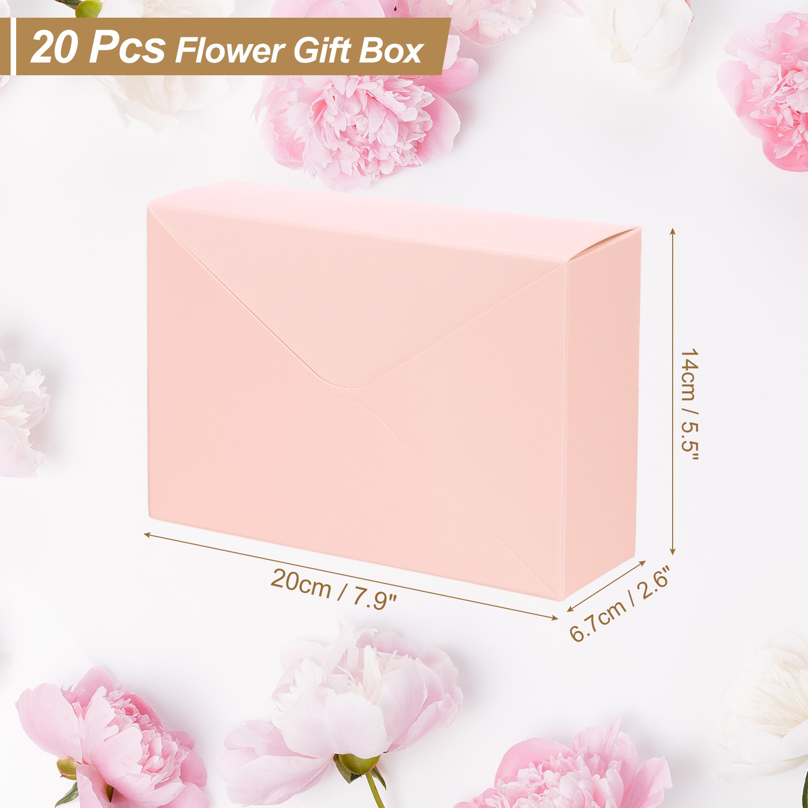 Florist Bouquet Envelope Box, 20 Pack, Pink