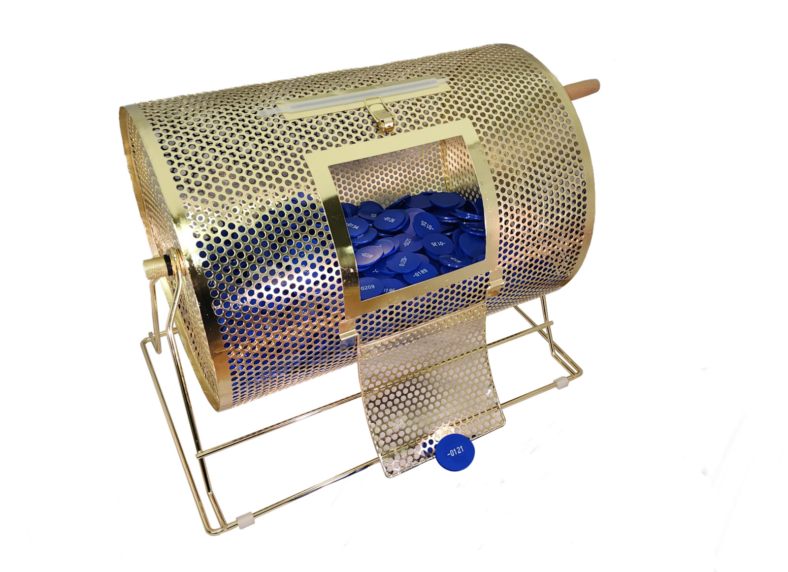 Raffle Drum Set Including Medium Drum and Sequentially Numbered Plastic Tokens