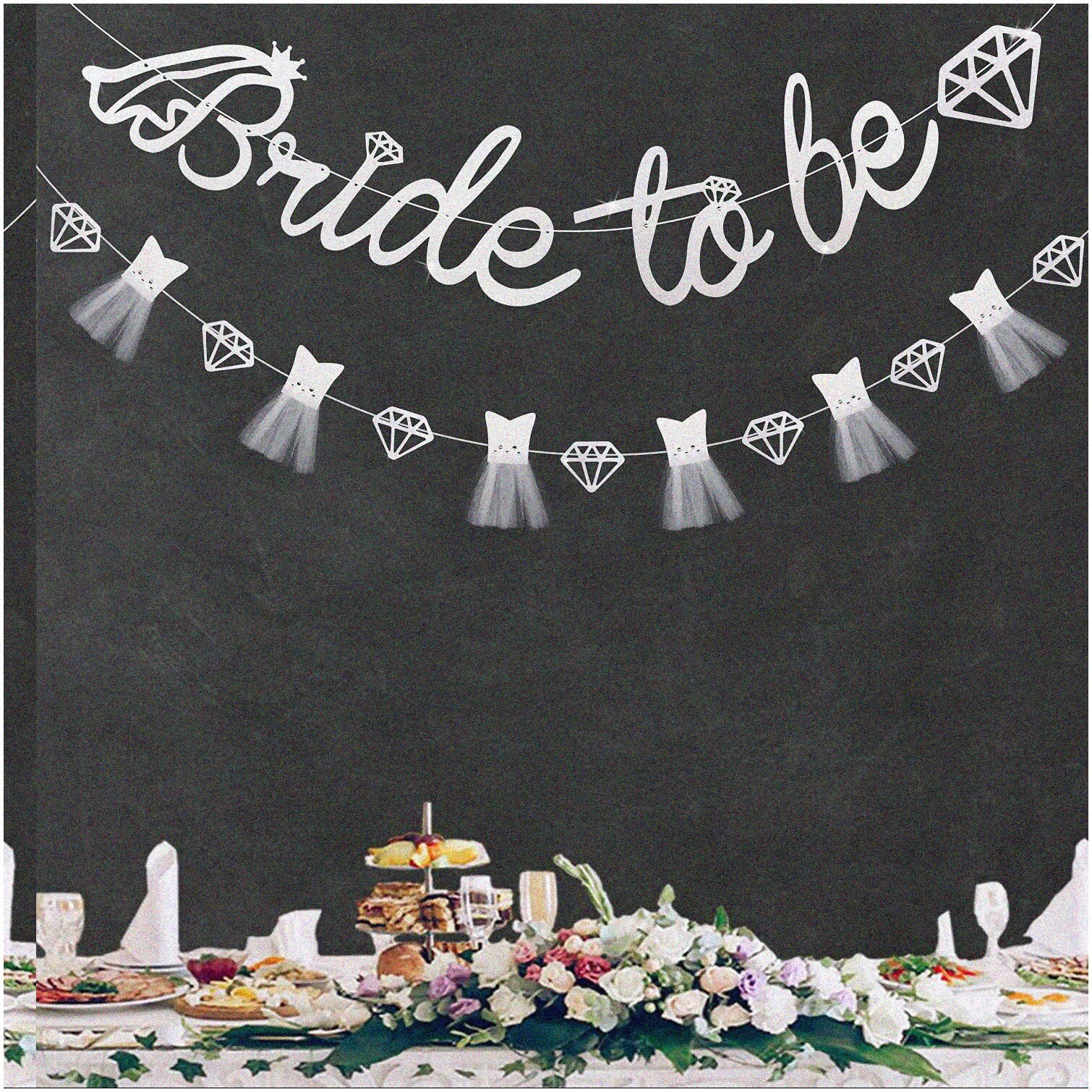 Bride to Be Banner and 3D Diamond Garland Decoration