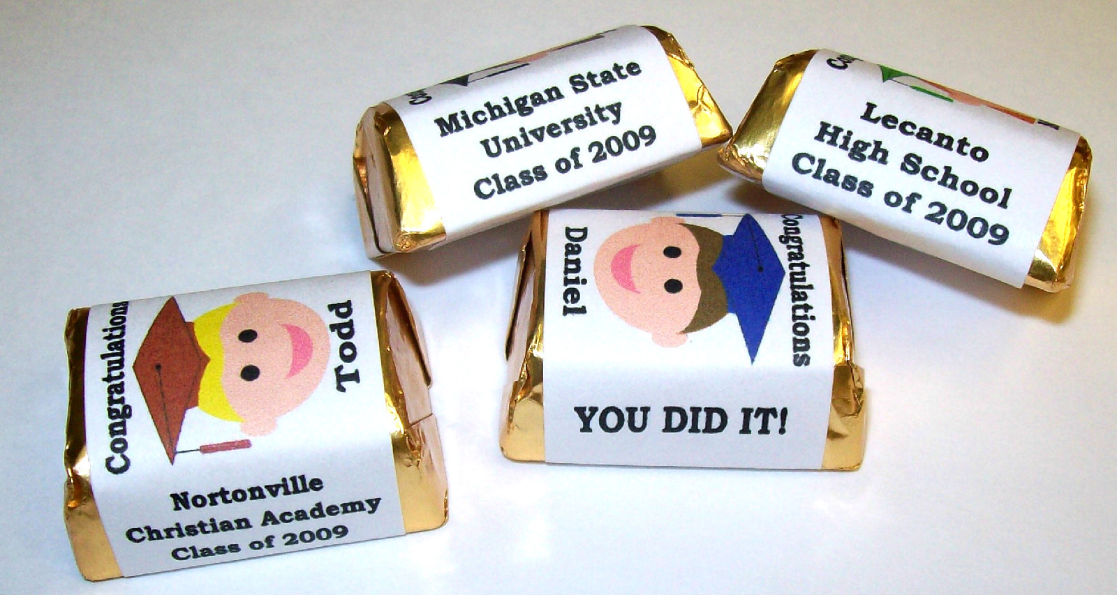 30 GRADUATION PARTY FAVORS CANDY WRAPPERS CUSTOMIZED