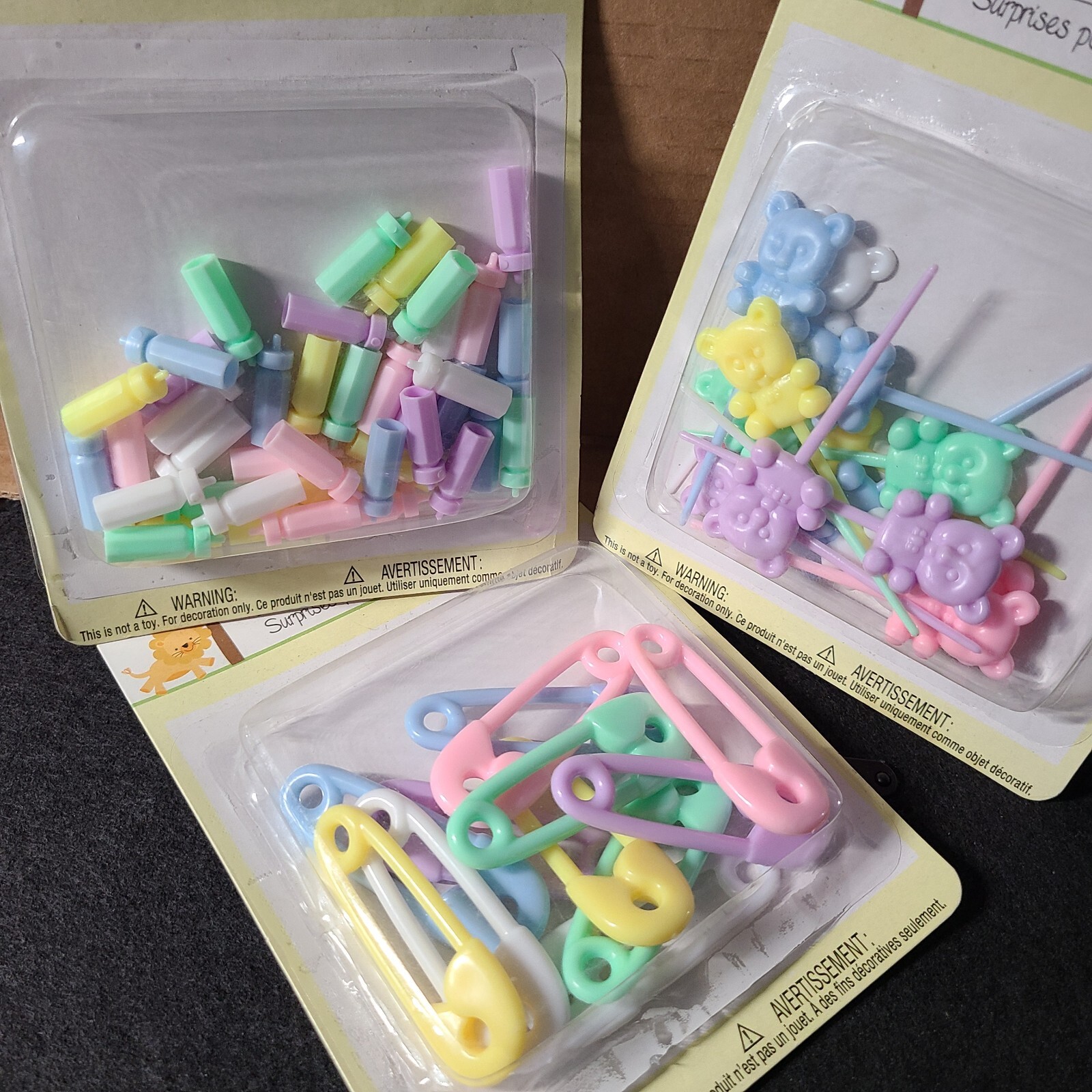 Baby Shower Party Faves Boy Girl Gender Reveal Cupcake Toppers Games 3 Pk Bundle