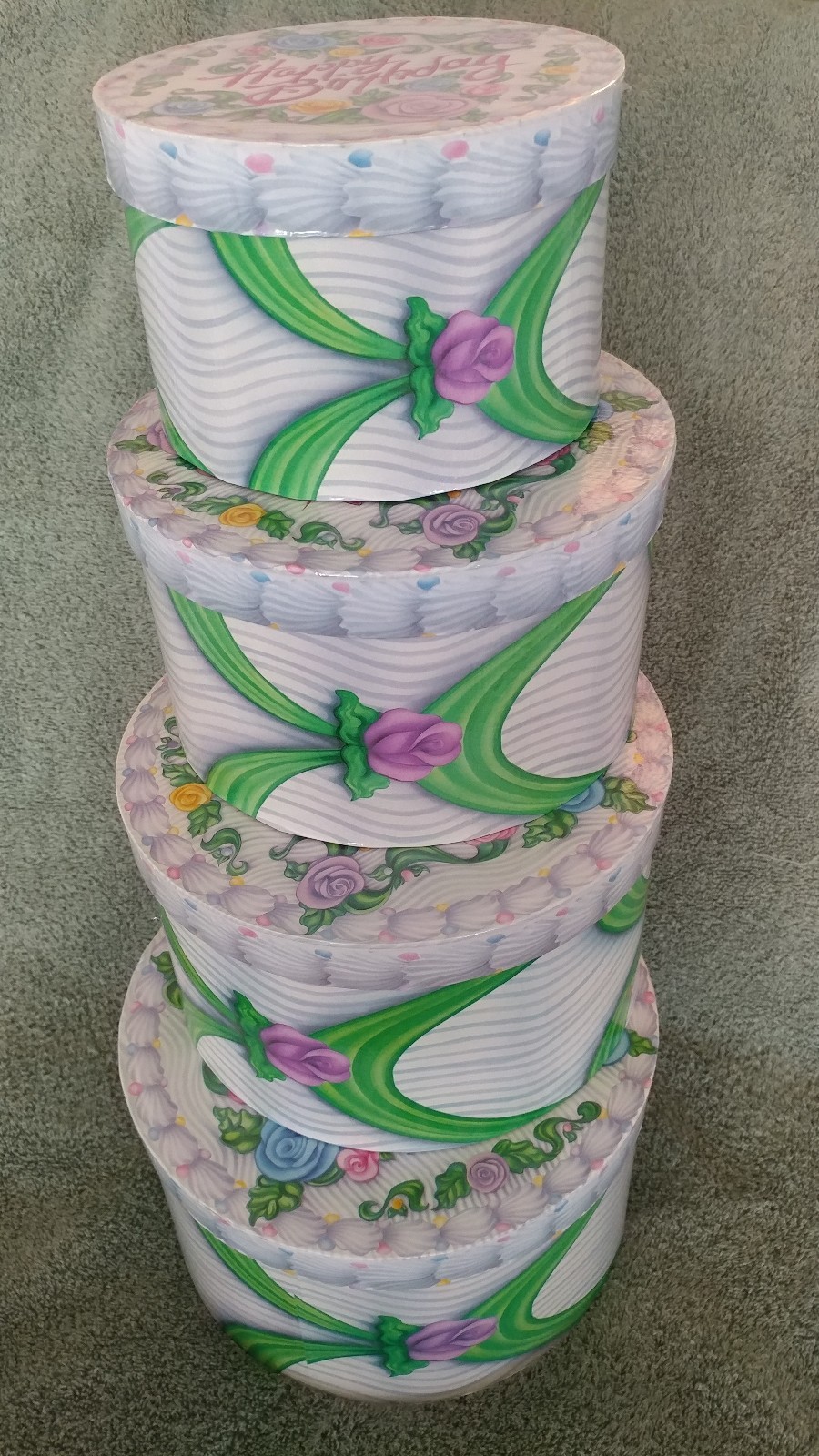 FREE Happy Birthday Gift Money Hat Box Set of 4 Boxes NEW Hard to Find Unusual