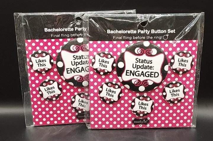 Mud Pie Bachelorette Party Button Set- NEW- Bride to Be, 2packs