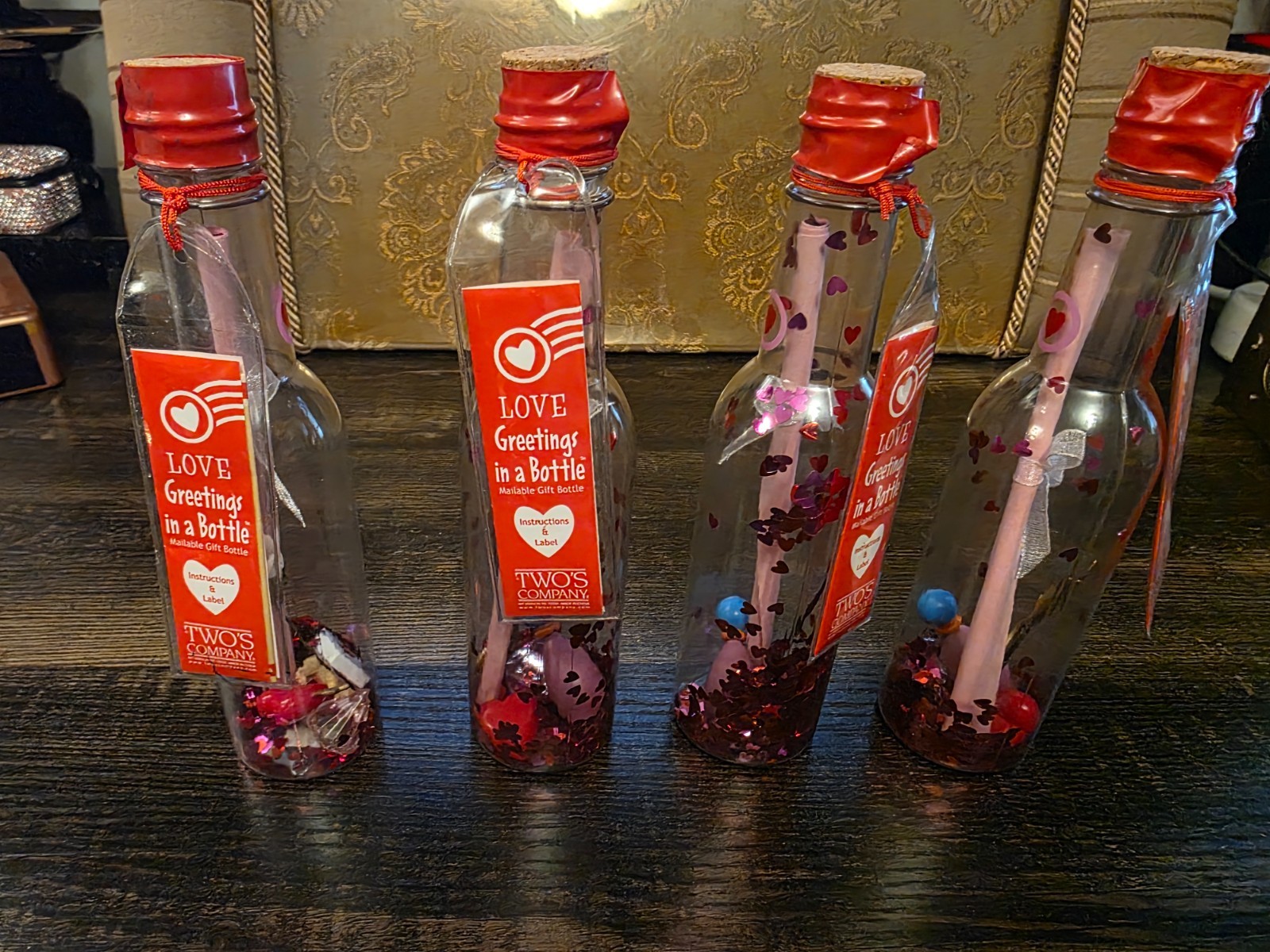 TWO’S COMPANY LOVE PERSONALIZED MESSAGE IN A BOTTLE MAILABLE GIFT BOTTLE