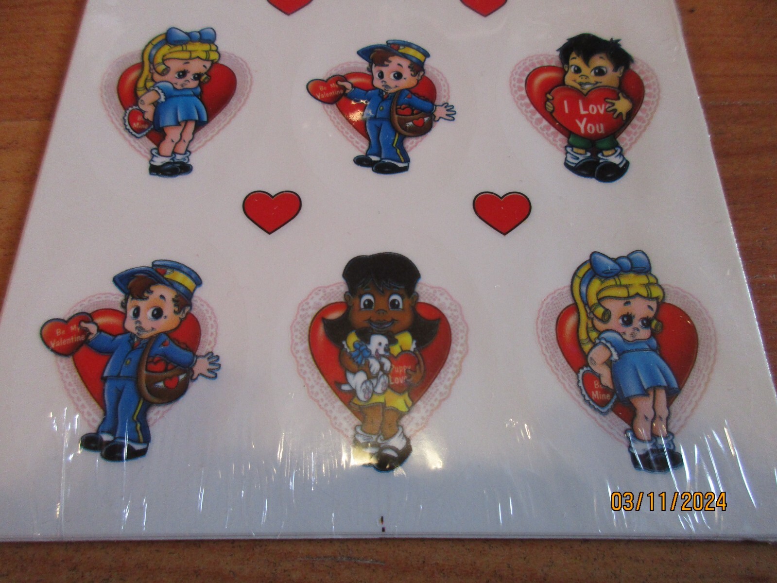Vintage 2005 Beistle Valentine’s Day Stickers 3 Sheets Stickers MIP