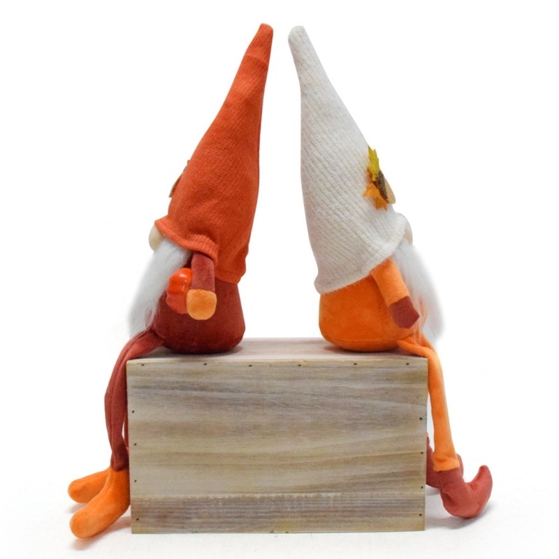 1Pair Handmade Autumn Gnomes Doll Centerpieces Thanksgiving Tabletop Decoration