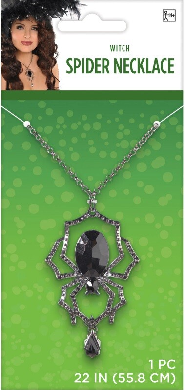 Spider Necklace Costume Accessory – Halloween Witch Party Supplies