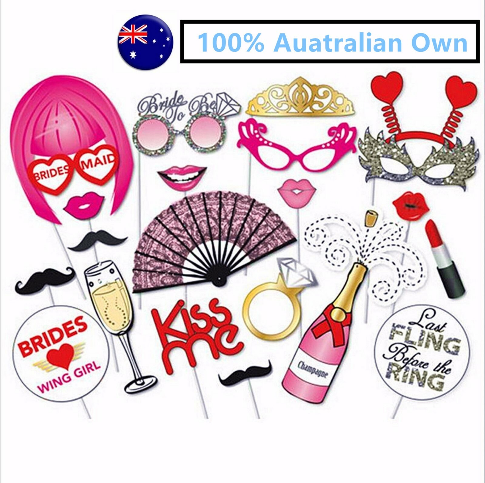 Hen’s night Bride to be Party Bachelorette Selfie Photo Booth Prop Game Decor
