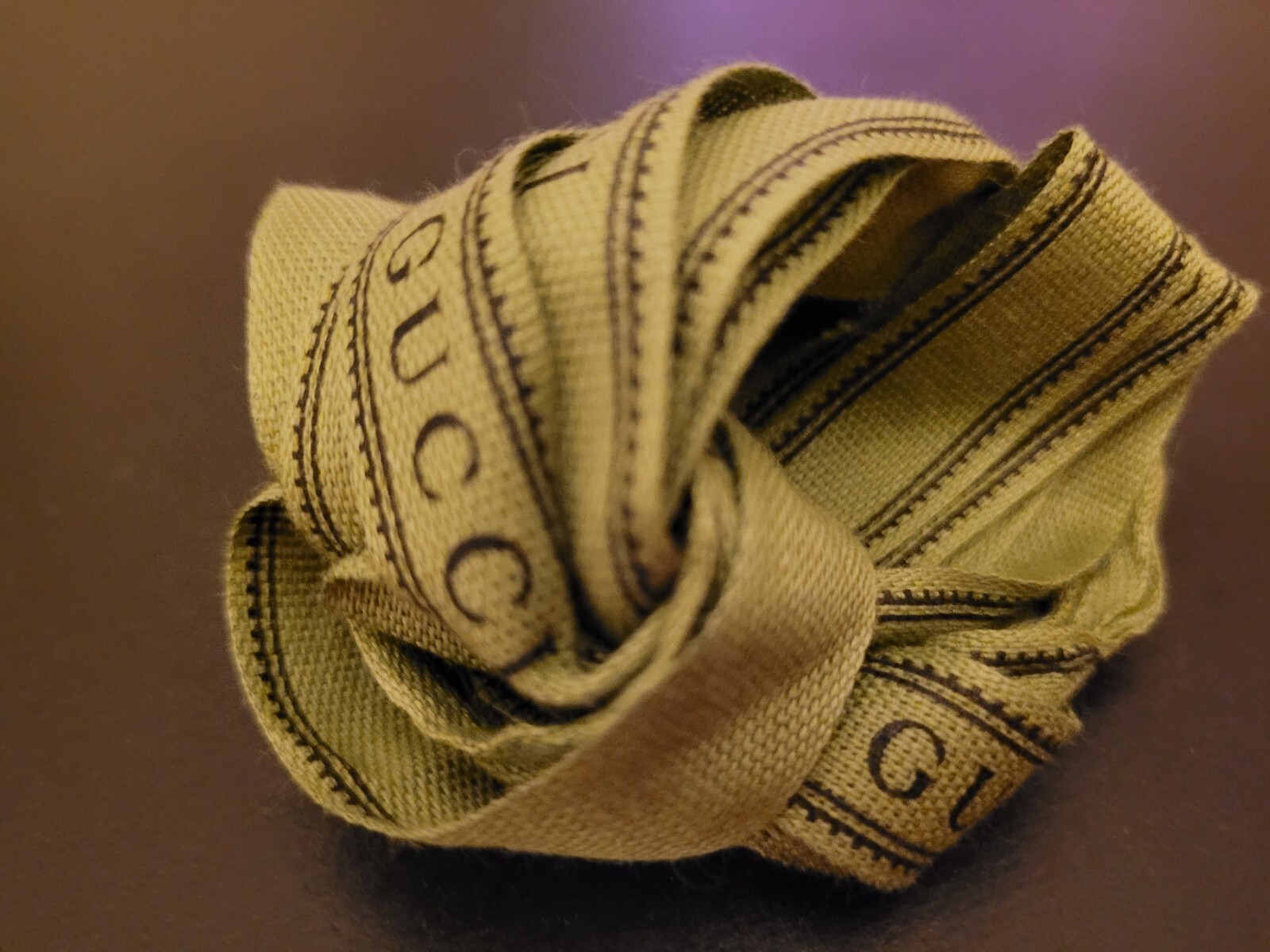 Gucci Ribbon 87 Inch Olive Green Black Luxury Gift Wrap Hair Tie Package Present