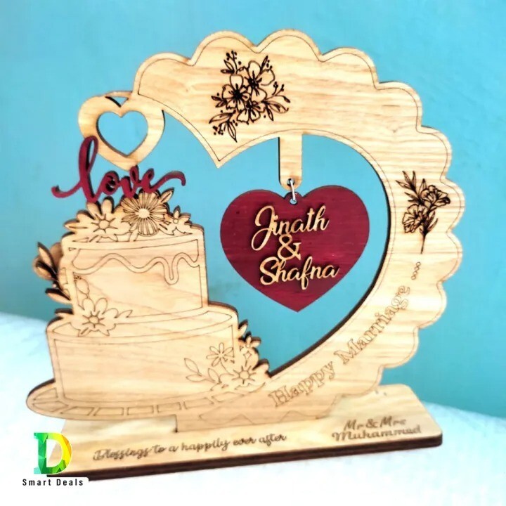 Customised Wooden Gift With Name for anniversary Birthday wedding valentine gift