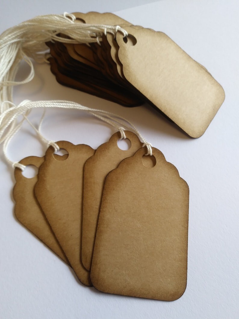 100 Kraft tags 2 1/2″ x 1 1/2,” Kraft gift tags, Kraft price tags