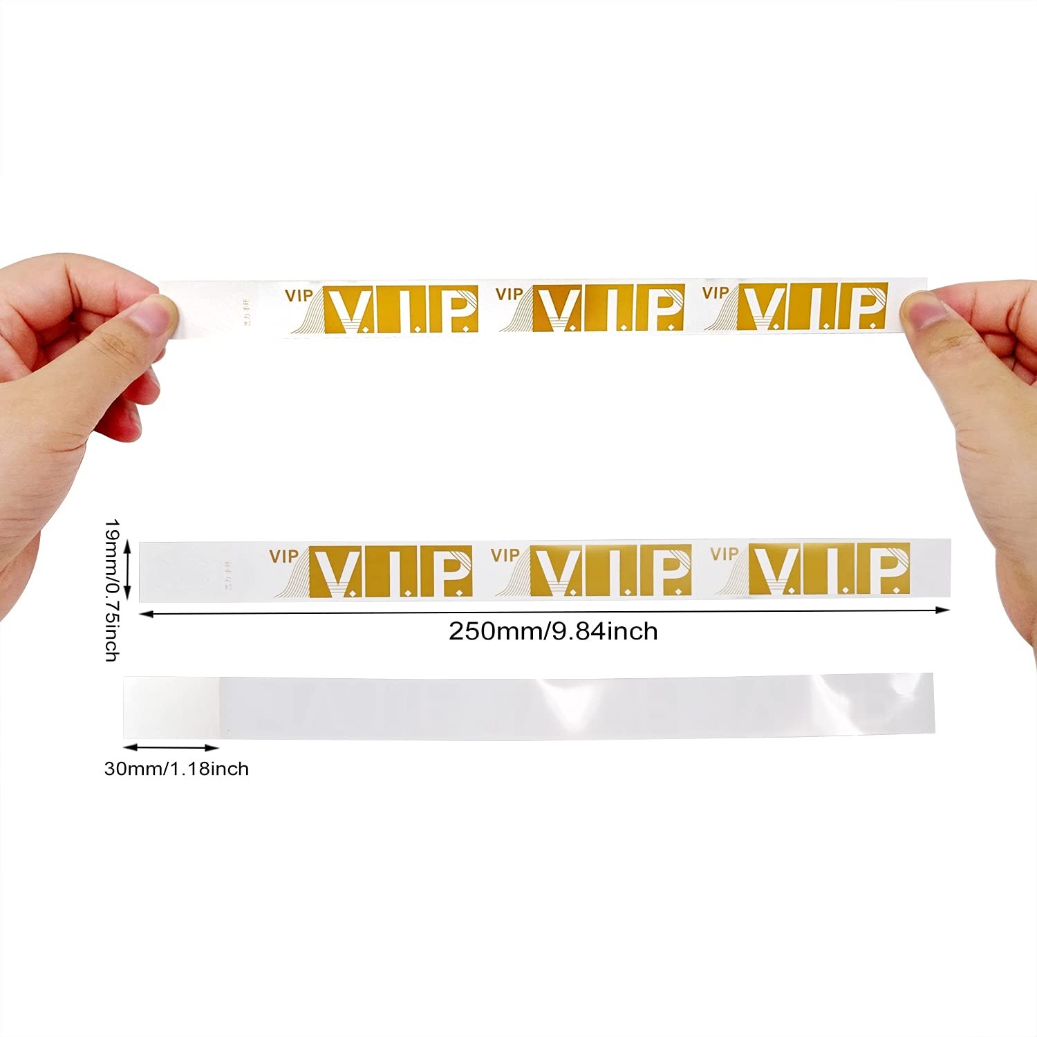 Honbay 100PCS Waterproof VIP Wristbands Gold Party 9.84*0.75inch,