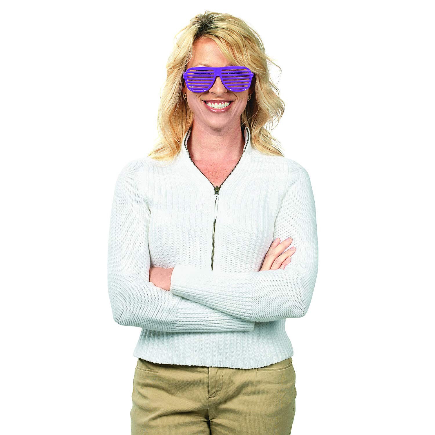 Fun Express Shutter Shades Apparel Accessories, Eyewr, Novelty Glasses, 12 Pack